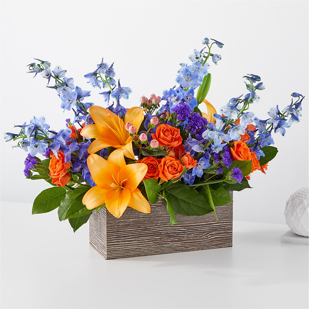 Radiant Citrus Box Bouquet – The Colonial Florist And Gift Shop, Huntingdon PA