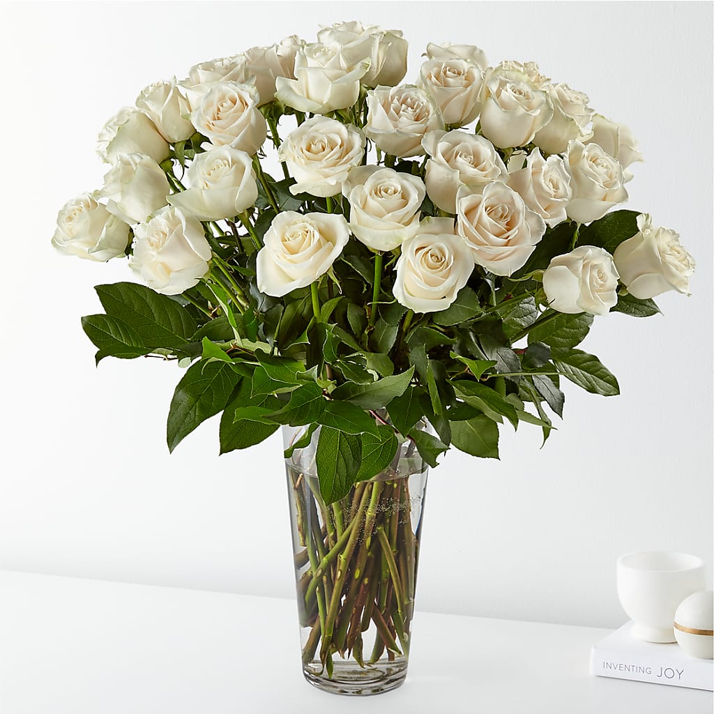 Long Stem White Rose Bouquet – The Colonial Florist And Gift Shop, Huntingdon PA