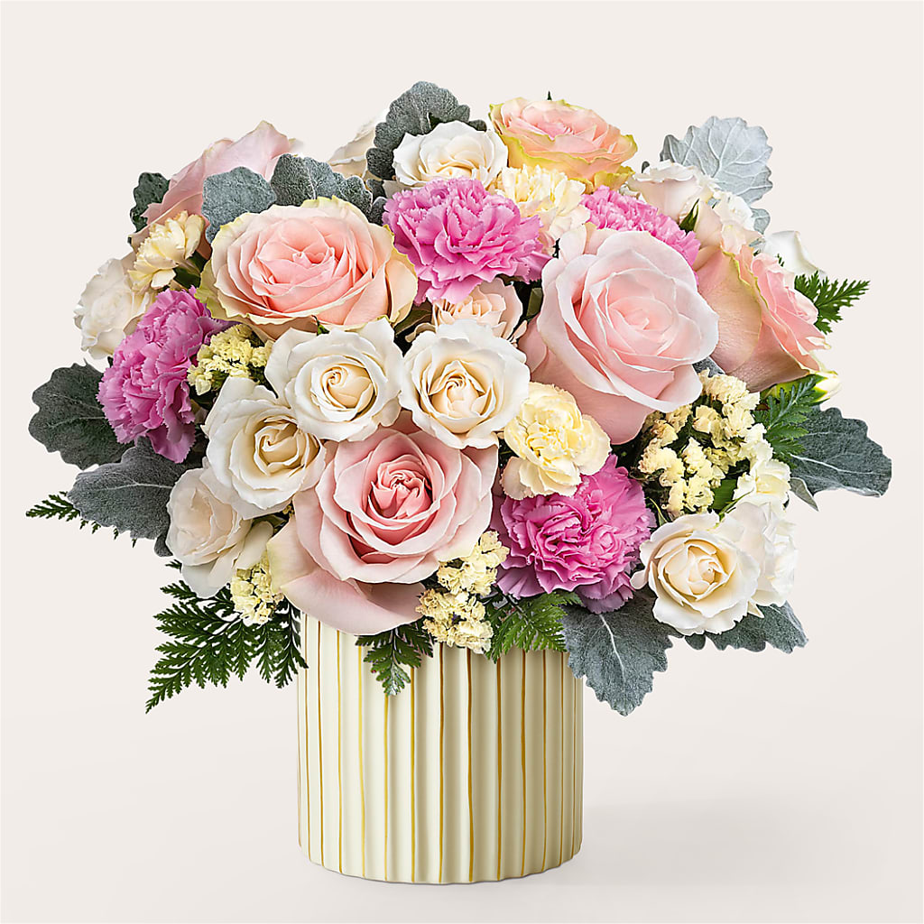 Blissful Moments Bouquet with Ivory Vase – The Colonial Florist And Gift Shop, Huntingdon PA