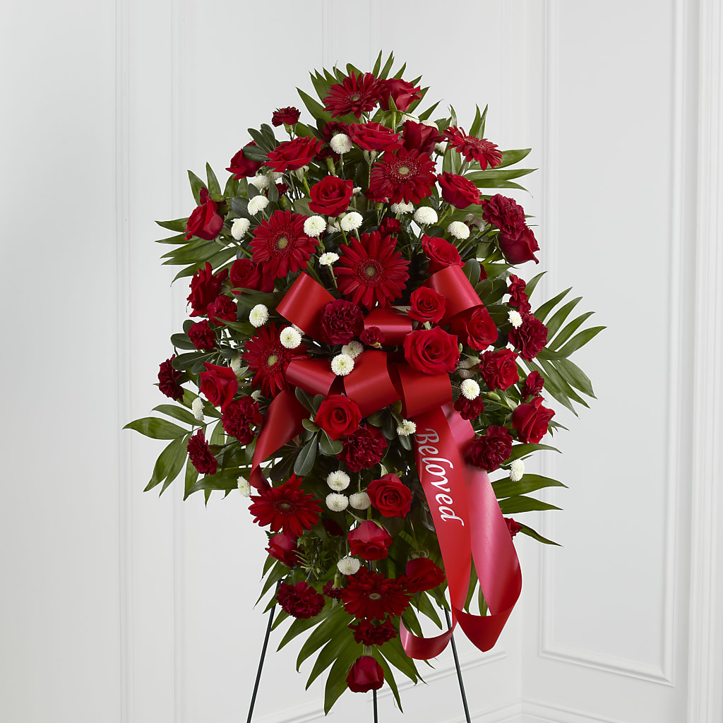 Treasured Memories Standing Spray – The Colonial Florist And Gift Shop, Huntingdon PA