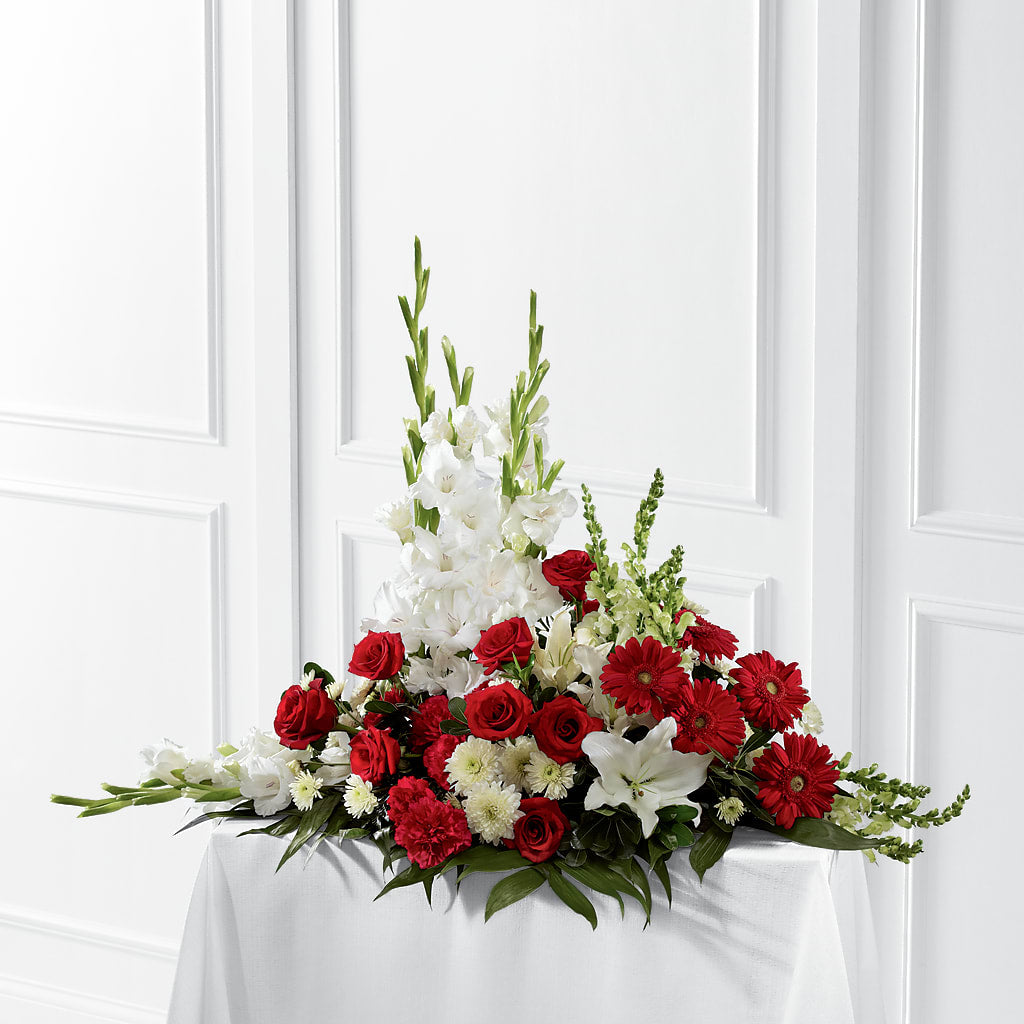 Crimson & White Arrangement – The Colonial Florist And Gift Shop, Huntingdon PA