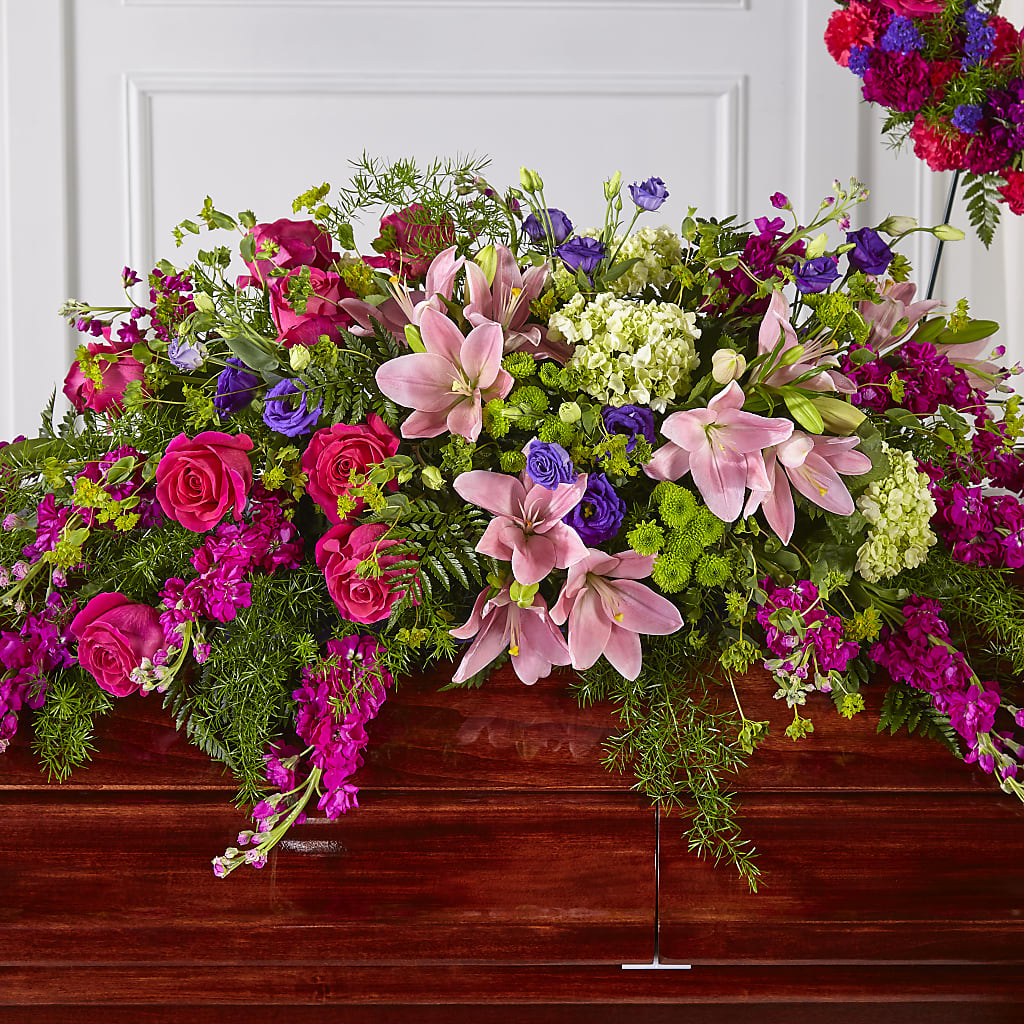 Radiant Tribute Casket Spray – The Colonial Florist And Gift Shop, Huntingdon PA