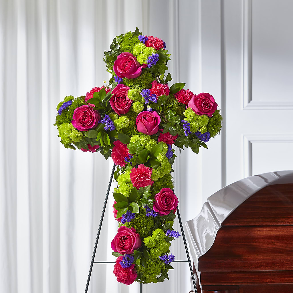 Tribute Rose Floral Cross – The Colonial Florist And Gift Shop, Huntingdon PA