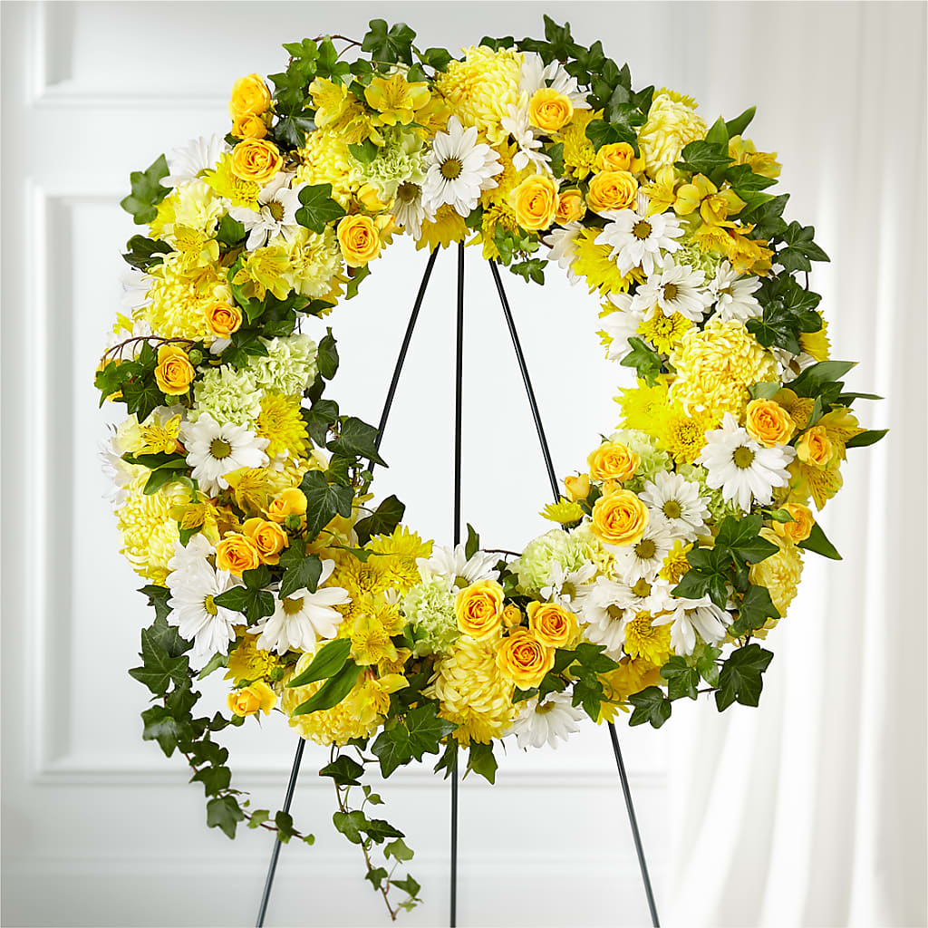 Golden Remembrance Wreath – The Colonial Florist And Gift Shop, Huntingdon PA