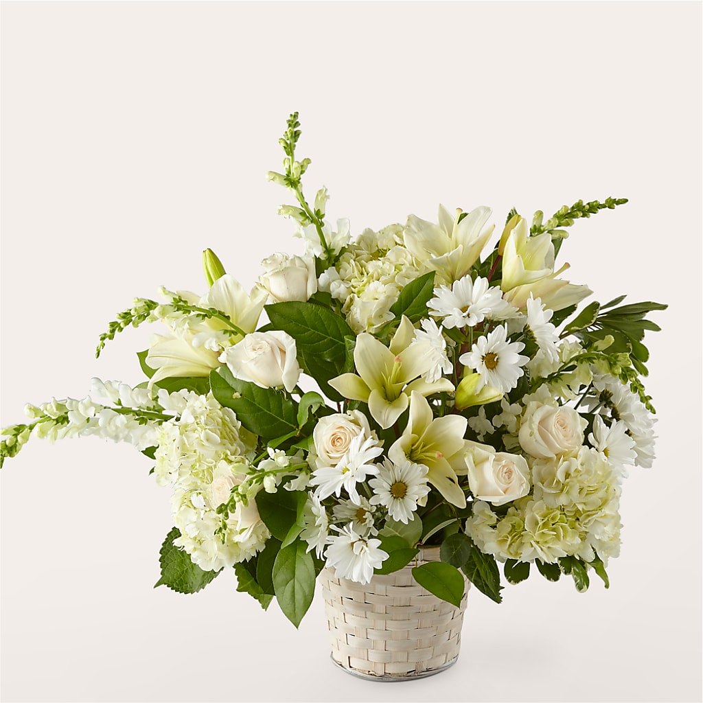 Ivory Elegance Floral Basket – The Colonial Florist And Gift Shop, Huntingdon PA