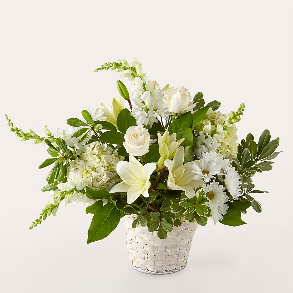 Ivory Elegance Floral Basket – The Colonial Florist And Gift Shop, Huntingdon PA