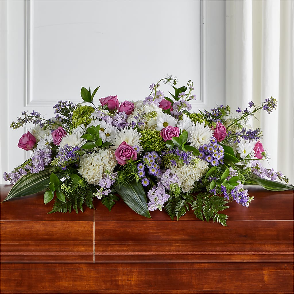 Meadows of Serenity Casket Spray – The Colonial Florist And Gift Shop, Huntingdon PA