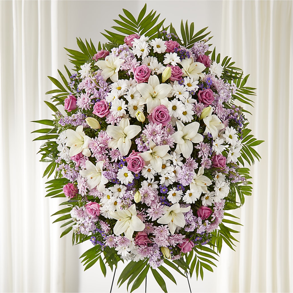 Surrounded by Love Standing Spray – The Colonial Florist And Gift Shop, Huntingdon PA