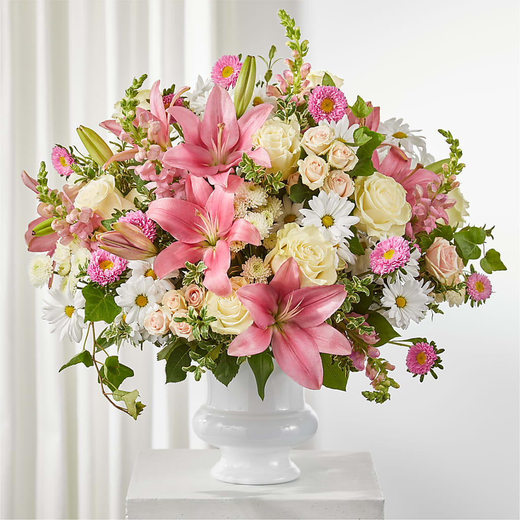 Empathetic Blooms Urn Arrangement – The Colonial Florist And Gift Shop, Huntingdon PA
