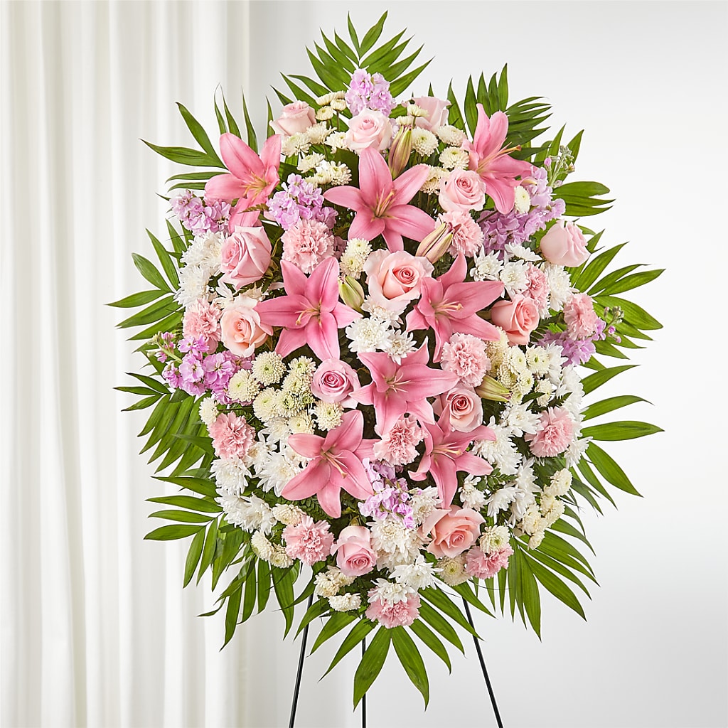 Offering Solace Standing Spray – The Colonial Florist And Gift Shop, Huntingdon PA