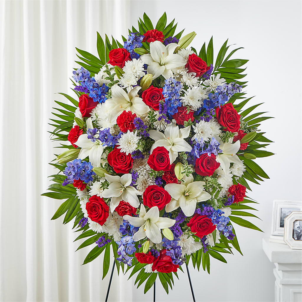 Cherished Service Standing Spray – The Colonial Florist And Gift Shop, Huntingdon PA