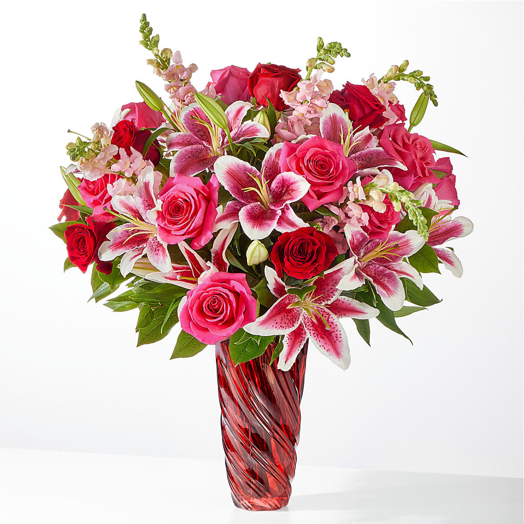 Always You Bouquet with Luxe Swirl Vase – The Colonial Florist And Gift Shop, Huntingdon PA