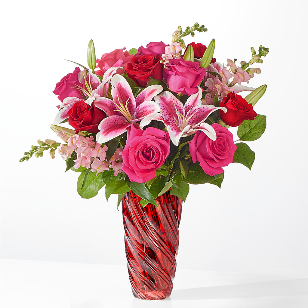 Always You Bouquet with Luxe Swirl Vase – The Colonial Florist And Gift Shop, Huntingdon PA