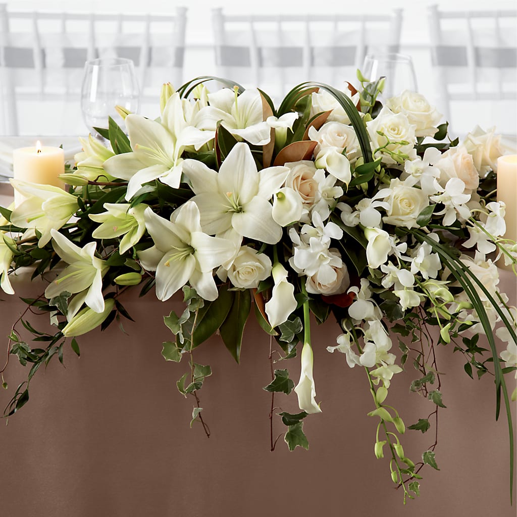 White Linen Arrangement – The Colonial Florist And Gift Shop, Huntingdon PA