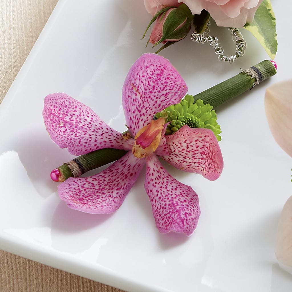 Pink Mokara Boutonniere – The Colonial Florist And Gift Shop, Huntingdon PA
