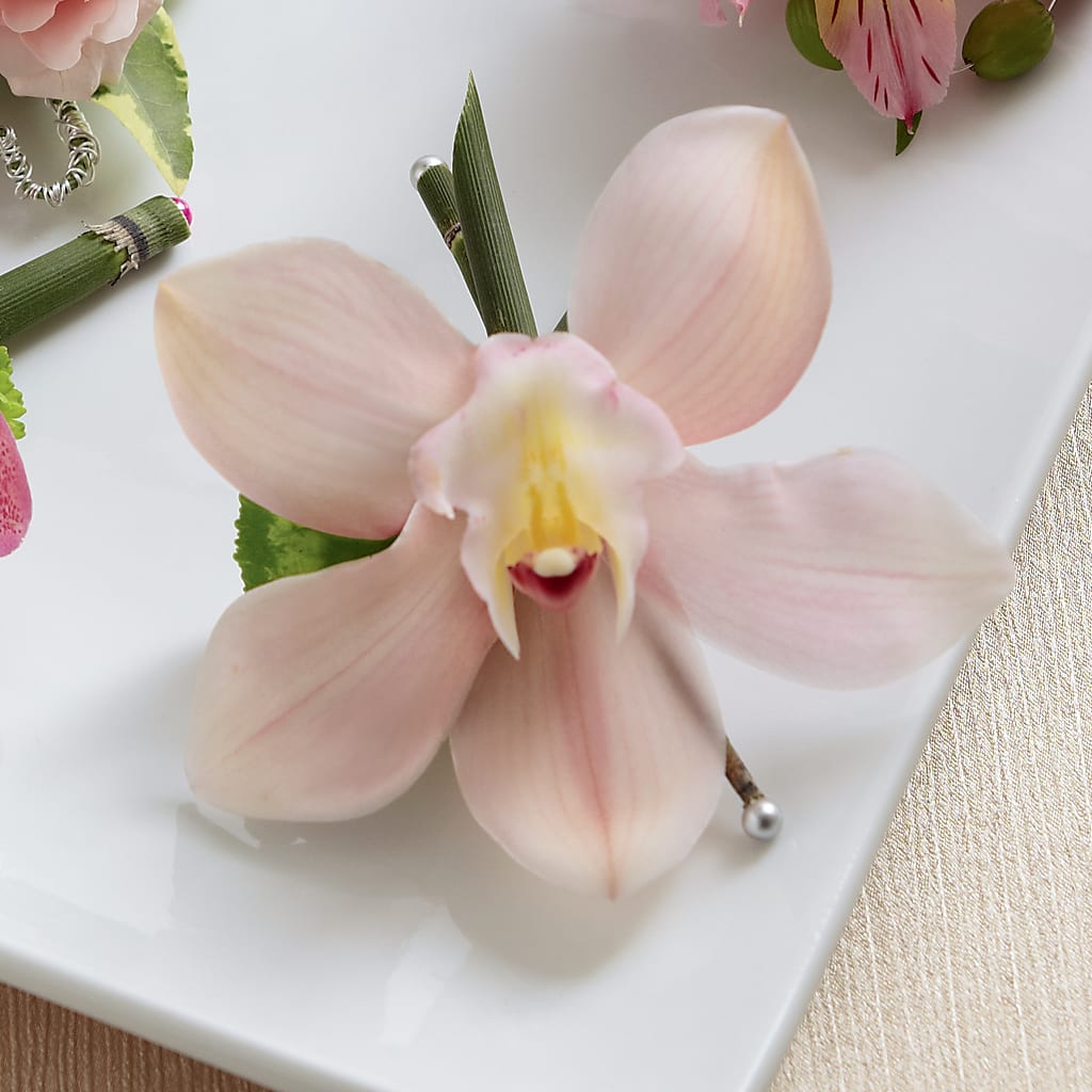 Pink Cymbidium Boutonniere – The Colonial Florist And Gift Shop, Huntingdon PA