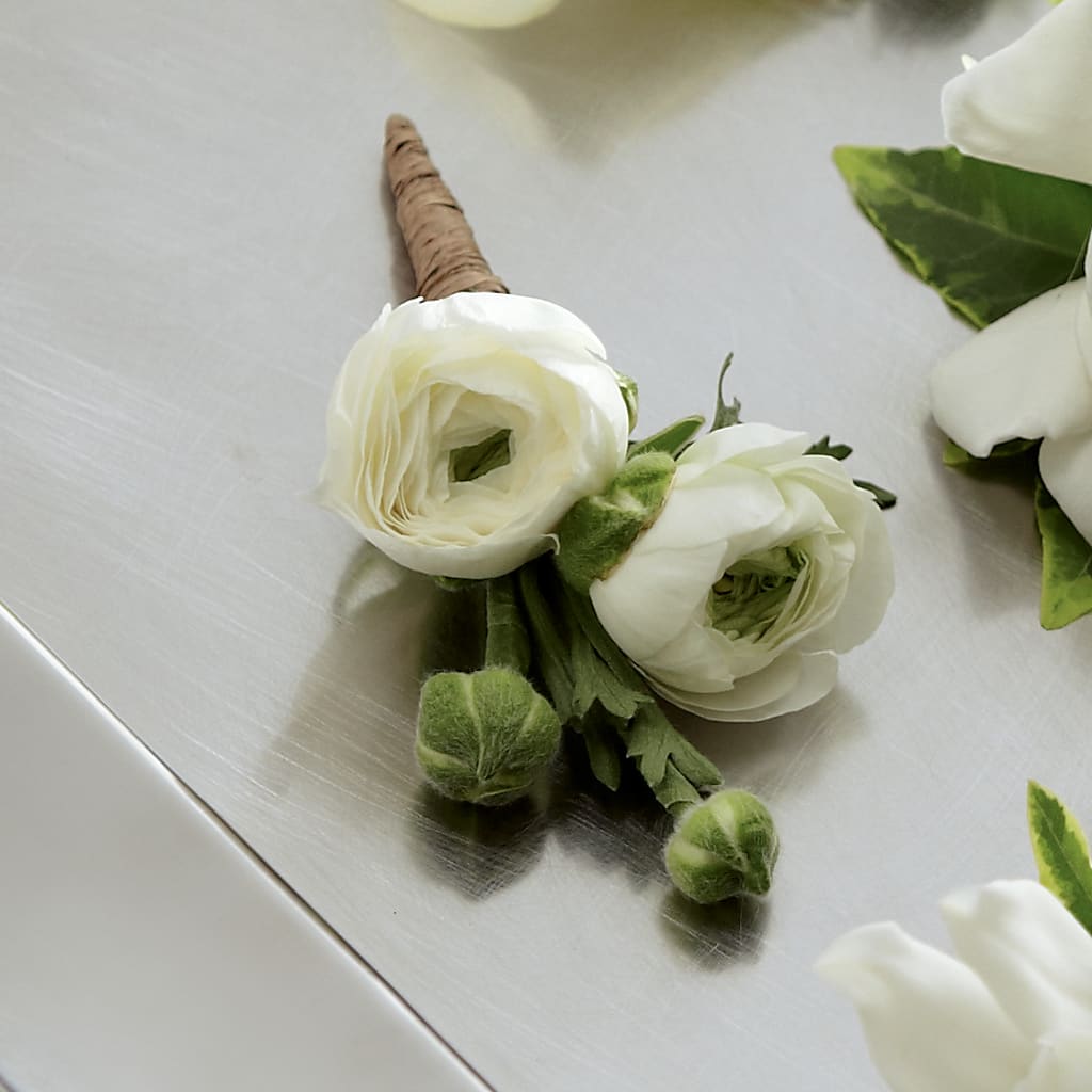 White Ranunculus Boutonniere – The Colonial Florist And Gift Shop, Huntingdon PA
