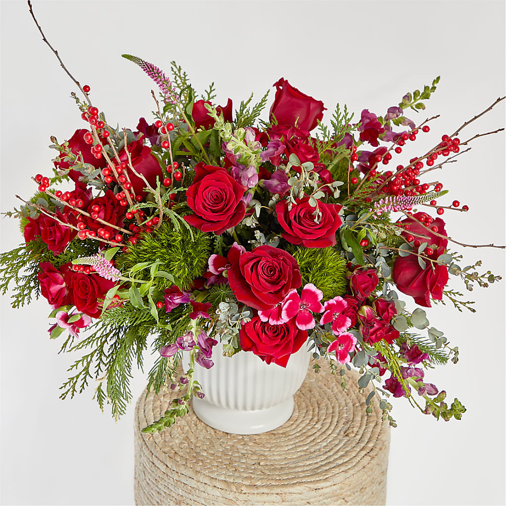 Big Red Bow Bouquet –  The Colonial Florist And Gift Shop, Huntingdon PA