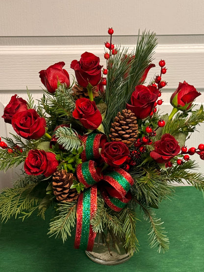 Stunning Roses and Pine –  The Colonial Florist And Gift Shop, Huntingdon PA