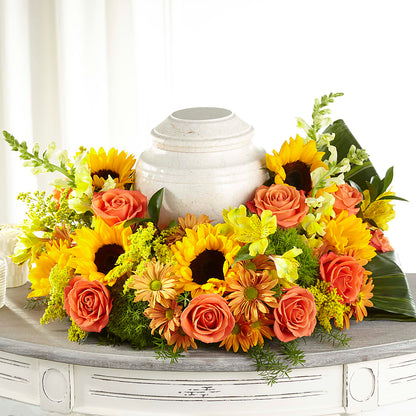 Faithful Sunflower Cremation Adornment –  The Colonial Florist And Gift Shop, Huntingdon PA