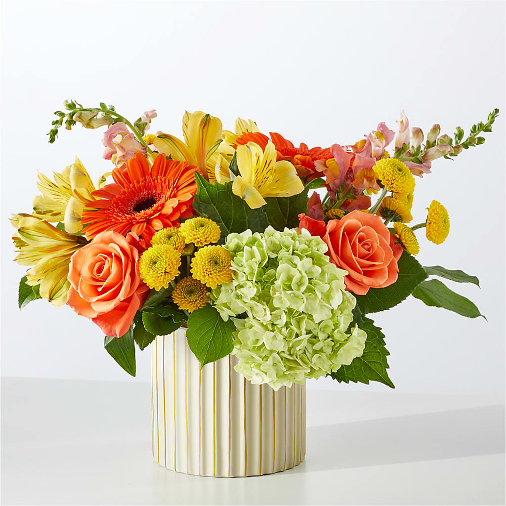 Autumn Sunshine Bouquet with Ivory Vase –  The Colonial Florist And Gift Shop, Huntingdon PA