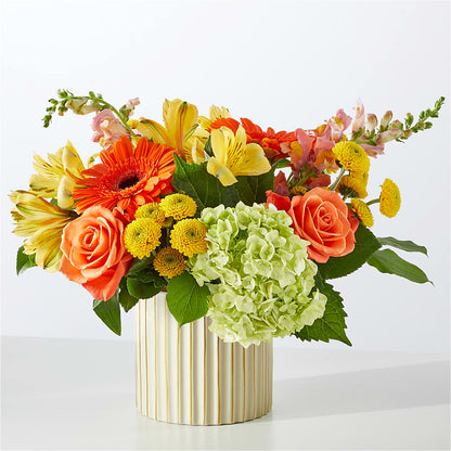 Autumn Sunshine Bouquet with Ivory Vase –  The Colonial Florist And Gift Shop, Huntingdon PA
