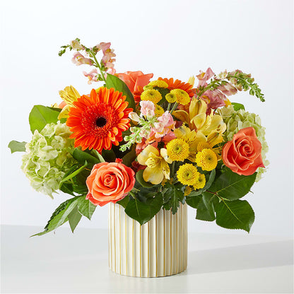 Autumn Sunshine Bouquet with Ivory Vase –  The Colonial Florist And Gift Shop, Huntingdon PA